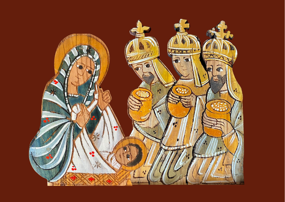 "Presepe etiope artigianale dipinto a mano - arte sacra tradizionale Officinarteliam"
