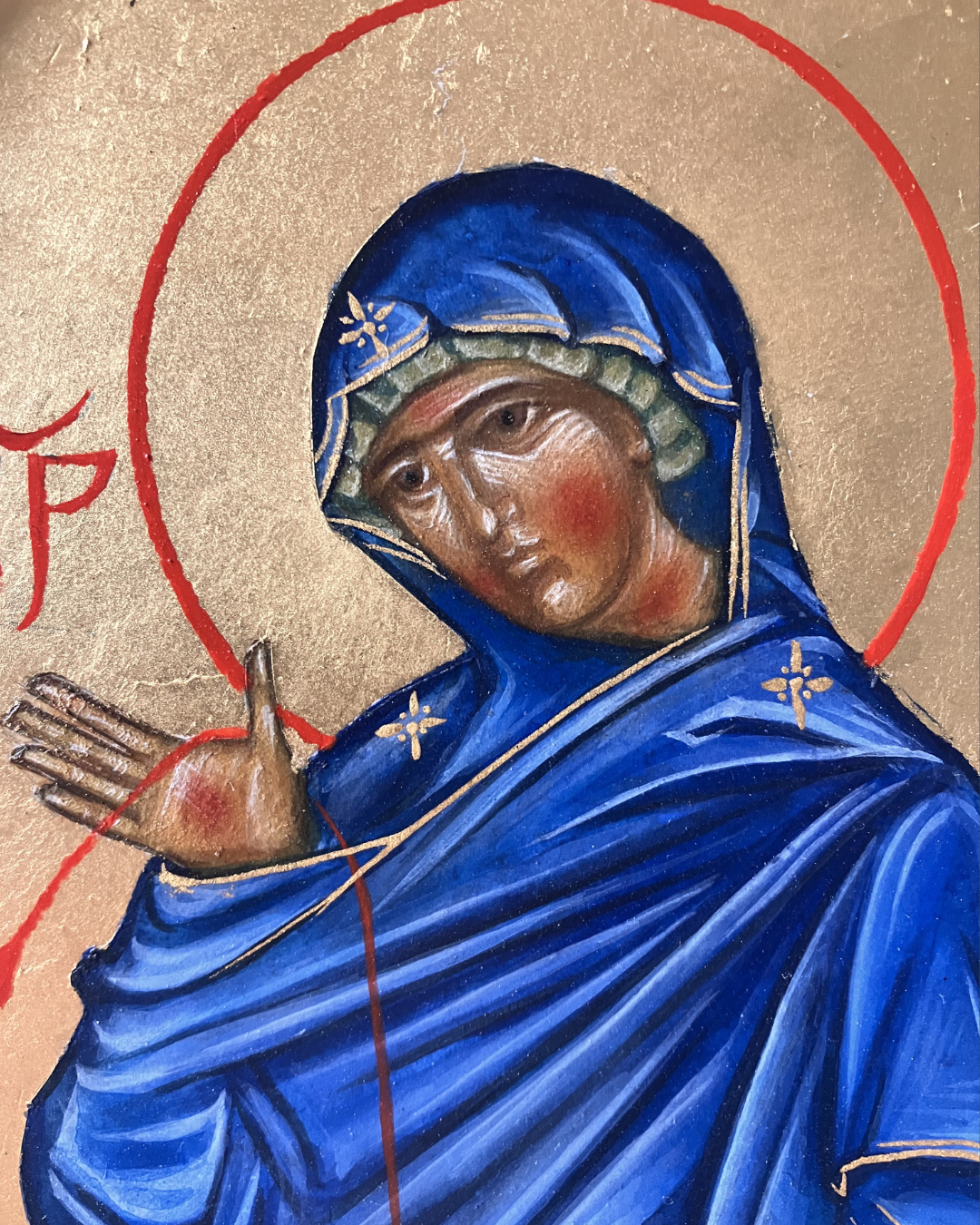 Icona religiosa Vergine Maria Annunciazione 14x37 cm arte bizantina tradizionale